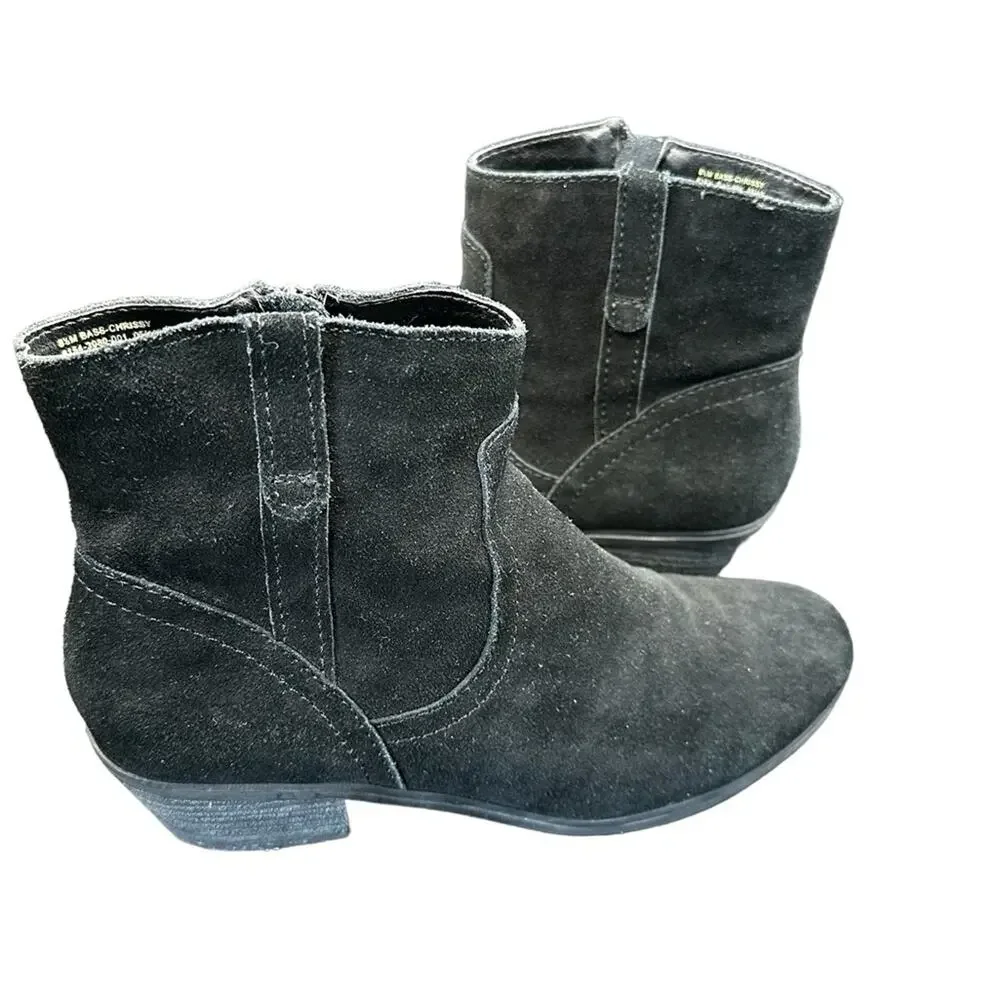 Bass Chrissy Women’s Suede Ankle Boot Black Size 8.5.